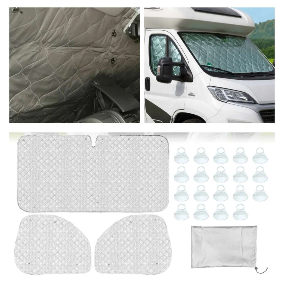 

For Peugeot Boxer Citroen Relay Winter Thicken Internal Thermal Blinds 7 Layers Windscreen Cover Heat Insulation Sunshade Cover