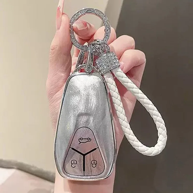 Funda para llave de coche Skyworth ht-i HTI EV6 SKYWELL ET5 PHEV 2023 hecha a mano, cuero genuino, carcasa remota, accesorios para llavero
