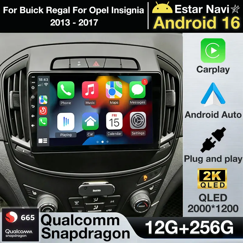 Android 16 For Buick Regal For Opel Insignia 2013 2014 2015 2016 2017 Car Radio Carplay Auto Navigation Multimedia Video Player