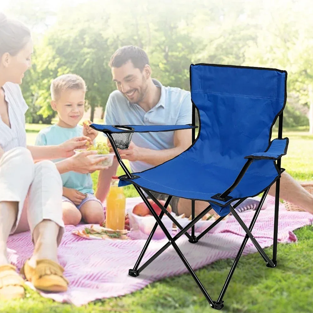 Chaise de plage pliante portable, loisirs de plein air, pique-nique, croquis, bras arrière, pêche, camping