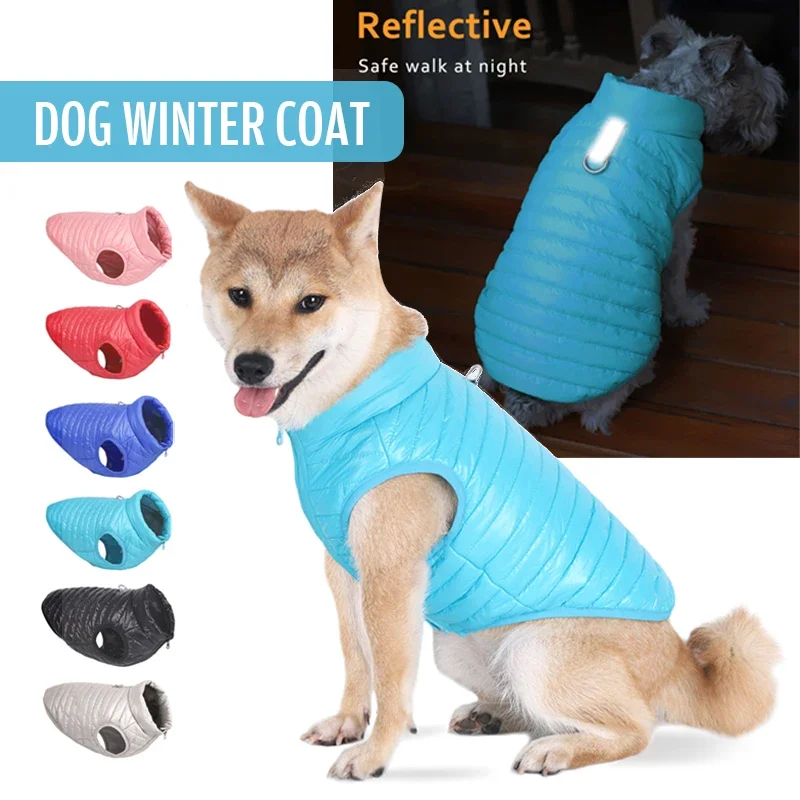 

Padded Dog Coat Cold Weather Warm Fleece Lining Puffy Dog Jacket Vest Waterproof Windproof Dog Apparel for Small Large Puppies