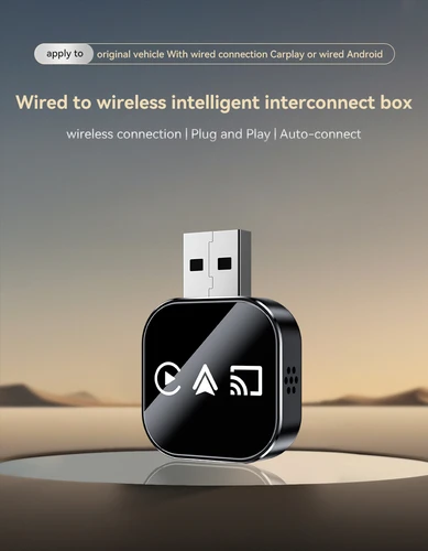 Imagen 2 del producto Xiaomi-adaptador de enlace de espejo Carplay inalámbrico 3 en 1, con cable instantáneo a conversión inalámbrica, Plug & Play para Carplay con cable