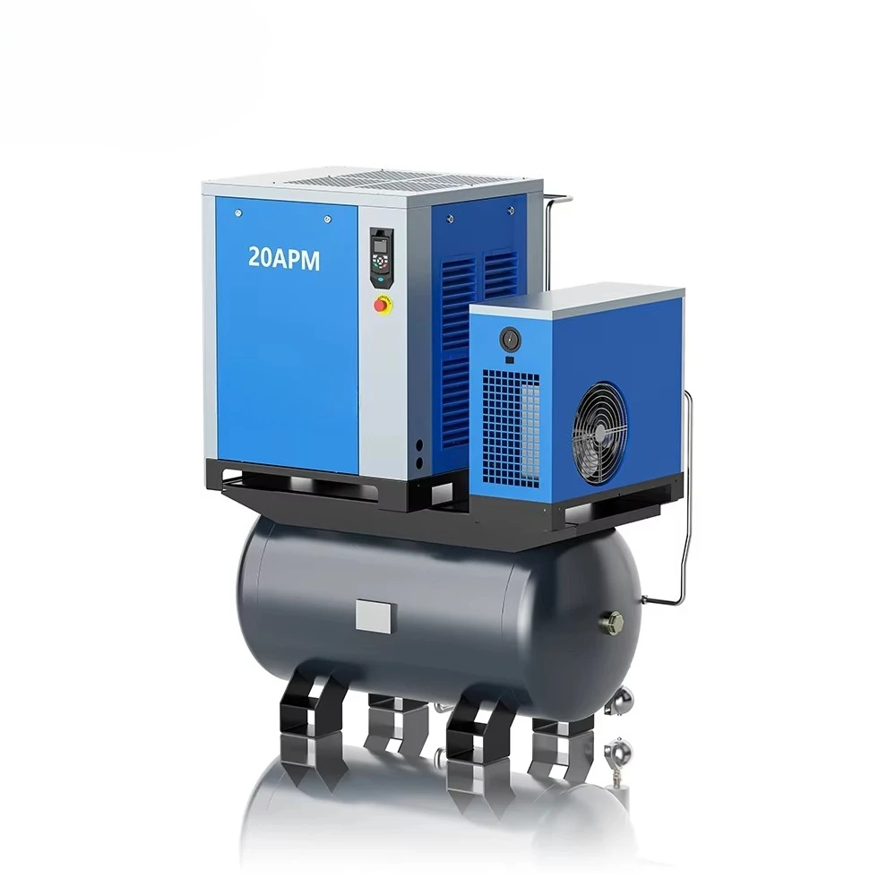 Super Efficient 10~20HP Screw air Compressor  Industrial Compressor Permanent Magnet Air Dryer Filters air Tankis Optional - view 4