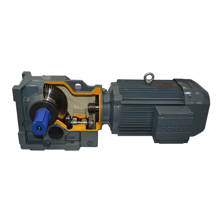 علبة تروس مخفضة حلزونية من سلسلة K37 مع محرك كهربائي يعمل بالتيار المتردد