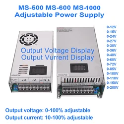 Digital Display Adjustable 500W 600W 1000W Power Supply 0-12V 15V 24V 30V 36V 48V 60V 72V 85V 90V 110V 150V 200V Ac To Dc Smps