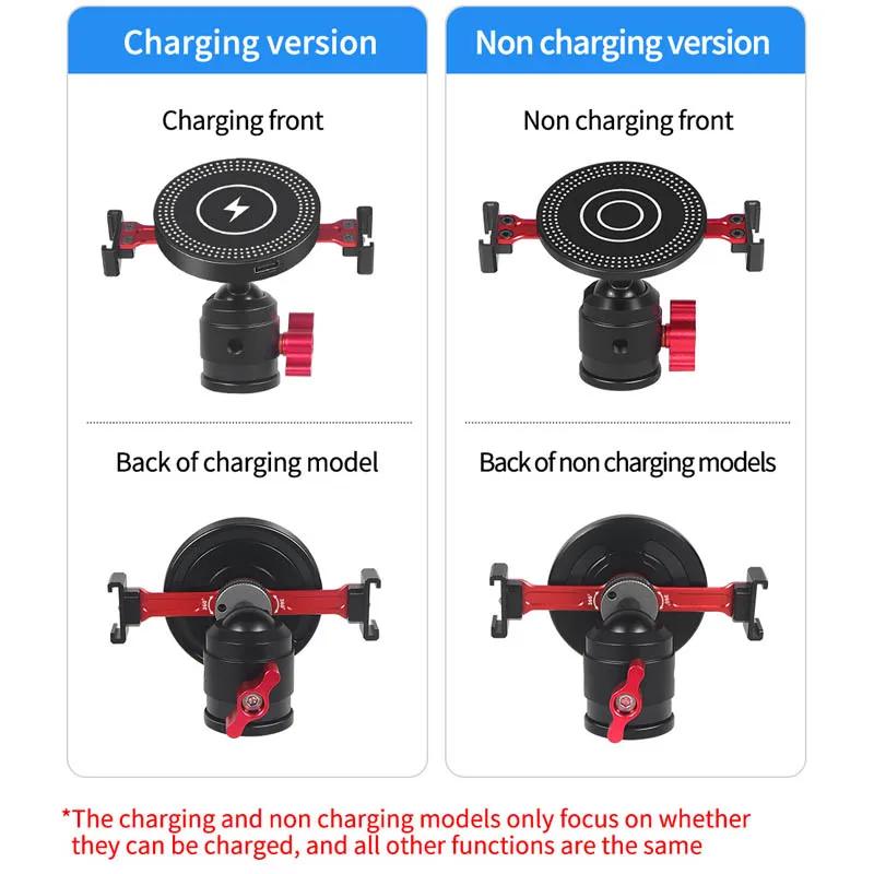 Hot Shoe 1/4 Screw Hole Tripod Mount Magnetic Suction Cup Phone Holder Ball Head with Lock Cold Shoe for MagSafe Tripod Bracket