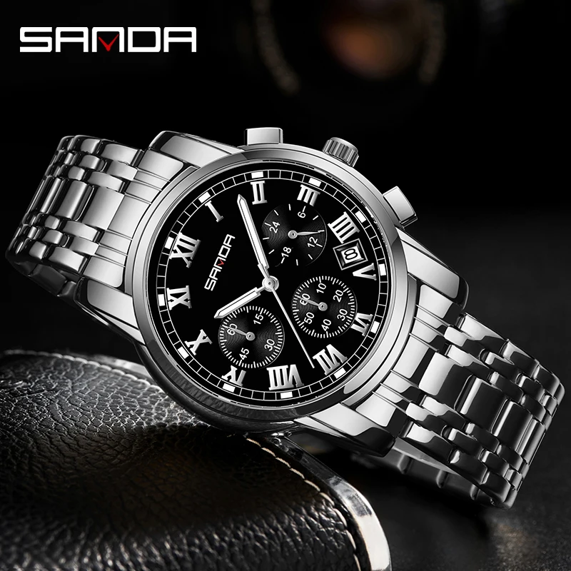 

SANDA Top Brand Luxury Men's Watches Waterproof Fashion Wristwatch for Male Business Quartz Watch Clock Relogio Masculino 7003