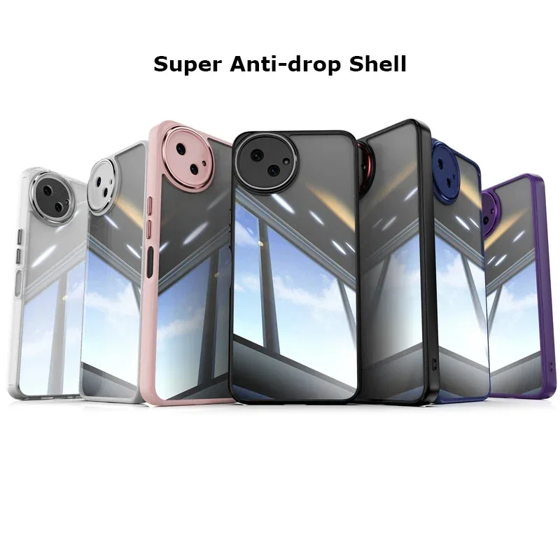 For Sharp Aquos Wish4 Wish 4 Sense9 Metal Armor Back Transparent Tempering Shell Full Cover Super Anti-drop Case