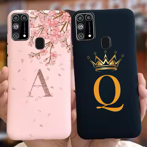 For Samsung Galaxy M31 Case Cute Crown Letters Cover Soft Silicone Phone Case For Samsung M21s M 21 GalaxyM21 S Back Cover Coque