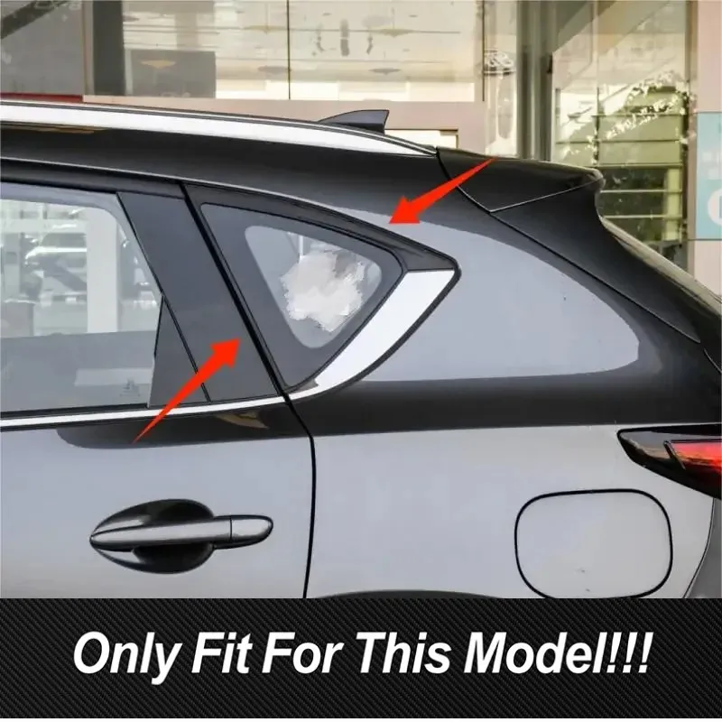 For Mazda Cx-5 Cx5 2017-2022 Car Rear Quarter Side Window Louver Vent Shutter Panel Cover Trim Decoration Exterior Accessories