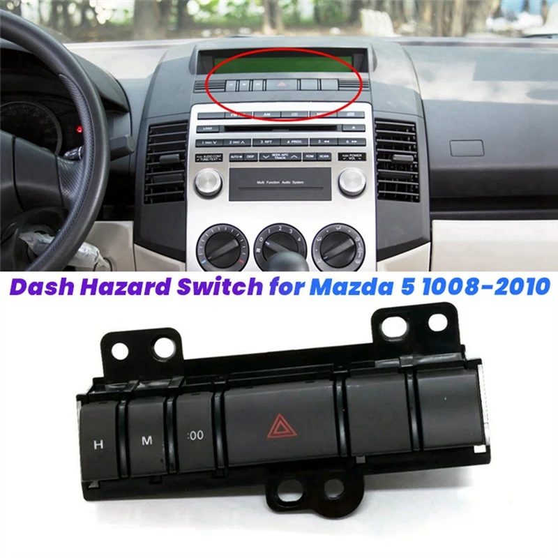 Car Instrument Panel Hazard Switch For Mazda 5 08-2010 CD87-66-170C C29166170C Dash Emergency Light Double Flash Button