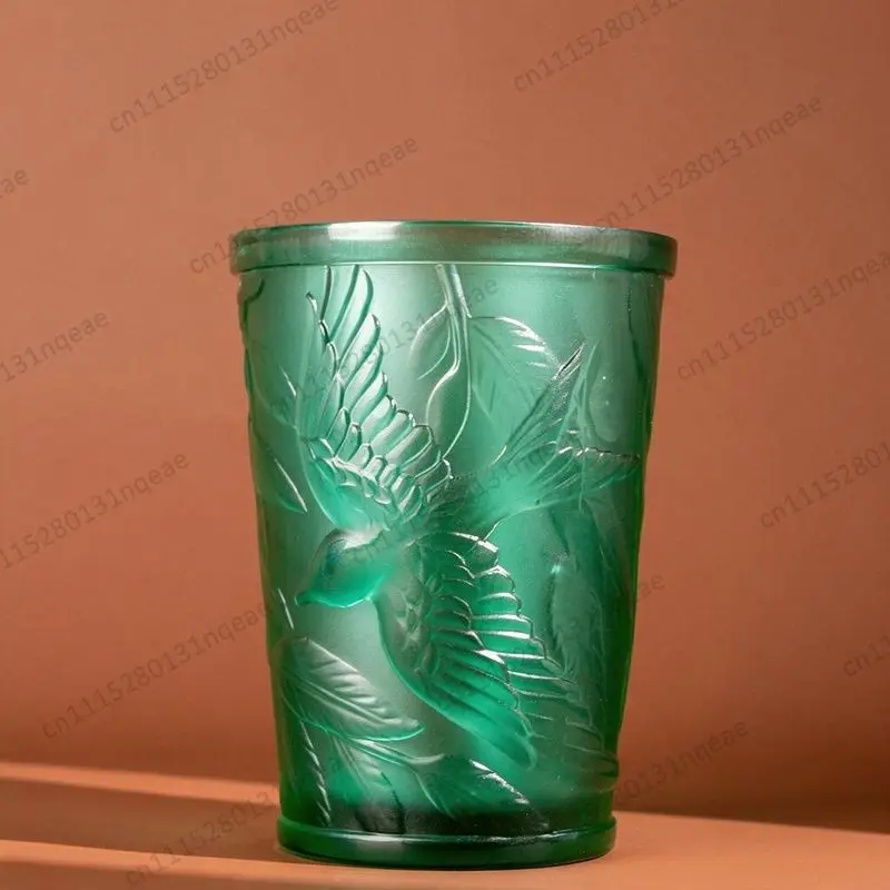 Emerald crystal tea candlestick swallow relief fashion home dinner party decoration ornament