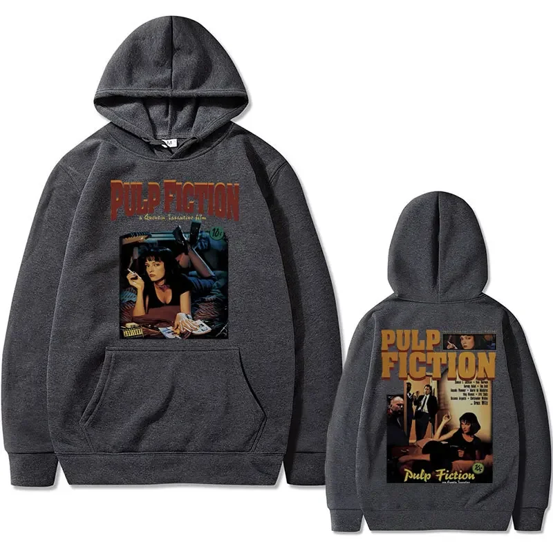 Movie Pulp Fiction Mia Wallace Print Hoodie Quentin Tarantino Hoodies Men Casual Loose Sweatshirt Male Gothic Oversized Hoodies