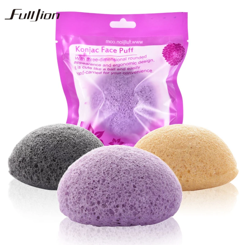 Puff Natural Cleanse Exfoliator Puff Face Cleaning Sponge Round Shape Konjac Face Washing Sponge Facial Tool