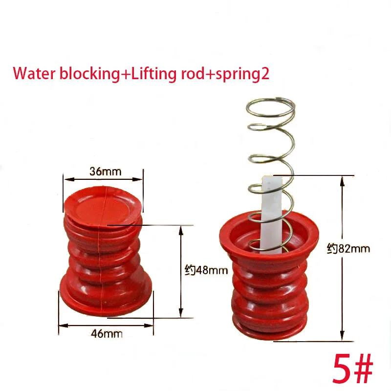 Válvula de drenaje y drenaje para lavadora, bloqueo de agua, sello de agua, almohadilla de goma, resorte central de válvula de drenaje
