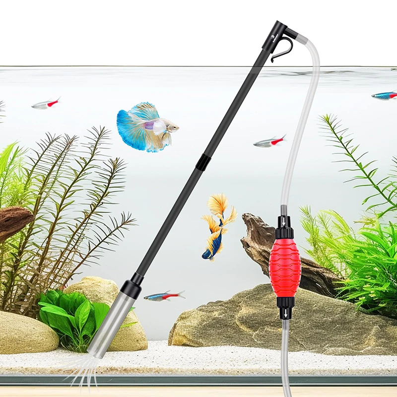

Exceptional 256GPH / 80GPH Aquarium Siphon Pump - Quick and Efficient Gravel Cleaner - Fish Tank Vacuum Kit.