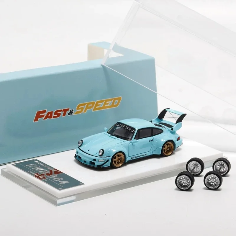 Fast Speed 1/64 mini RWB964 modelo de coche de aleación modificado de cuerpo ancho conjunto de colección de edición limitada