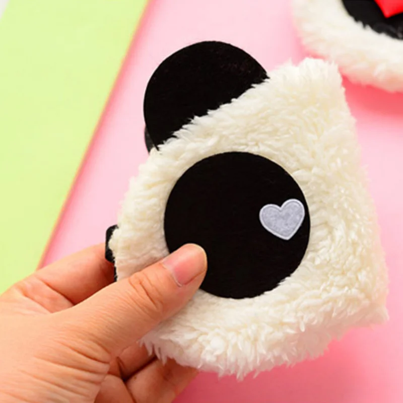 Fashion Cute Design Plush Panda Face Eye Travel Sleeping Soft Eye Mask Blindfold Shade Eyeshade Portable Sleeping Eye Cover