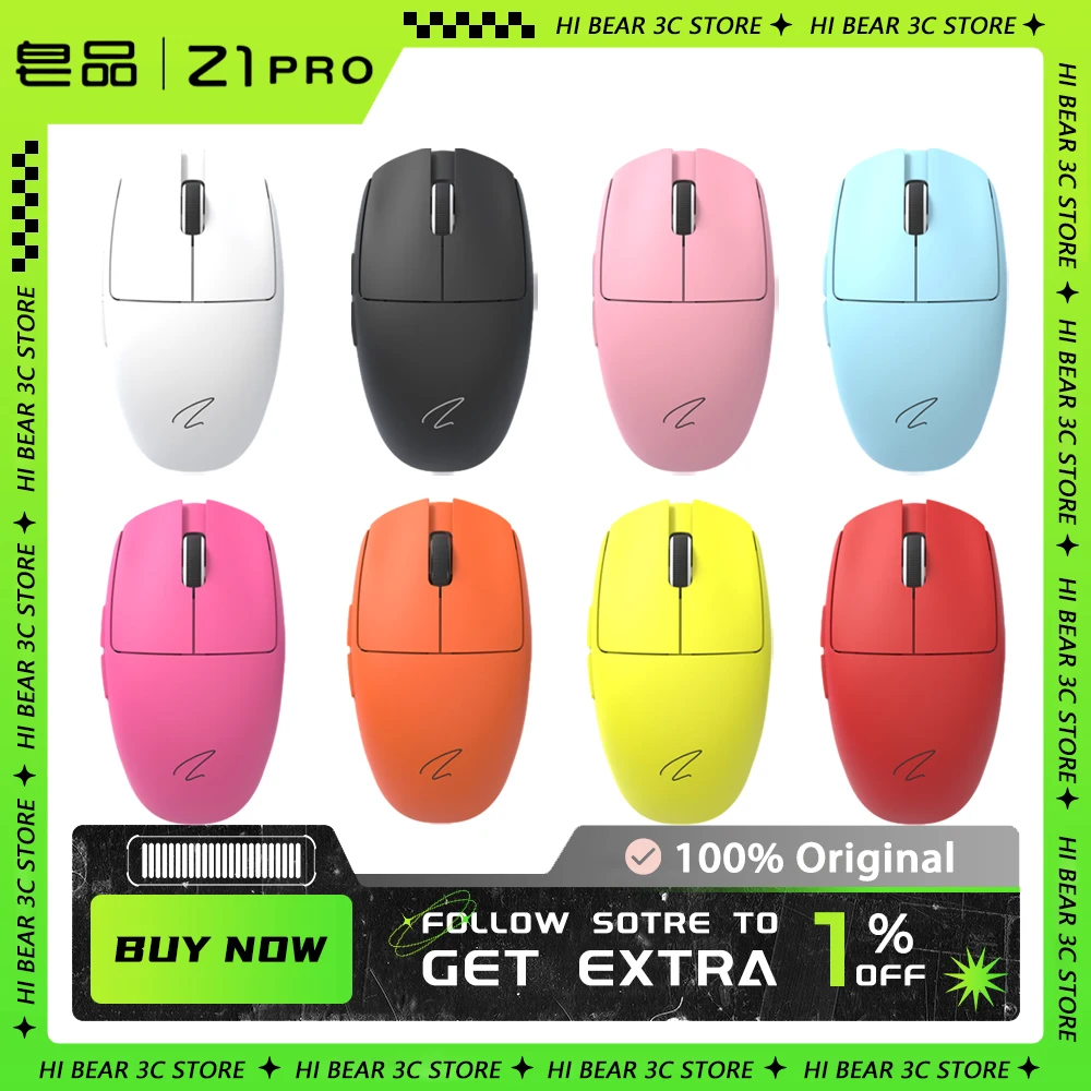 Zaopin Z1 PRO Wireless Mouse PAW3395 Sensor Nordic 52840 Chip Three Mode FPS Gaming Mouse 500mAh Ergonomics Gaming Accessories