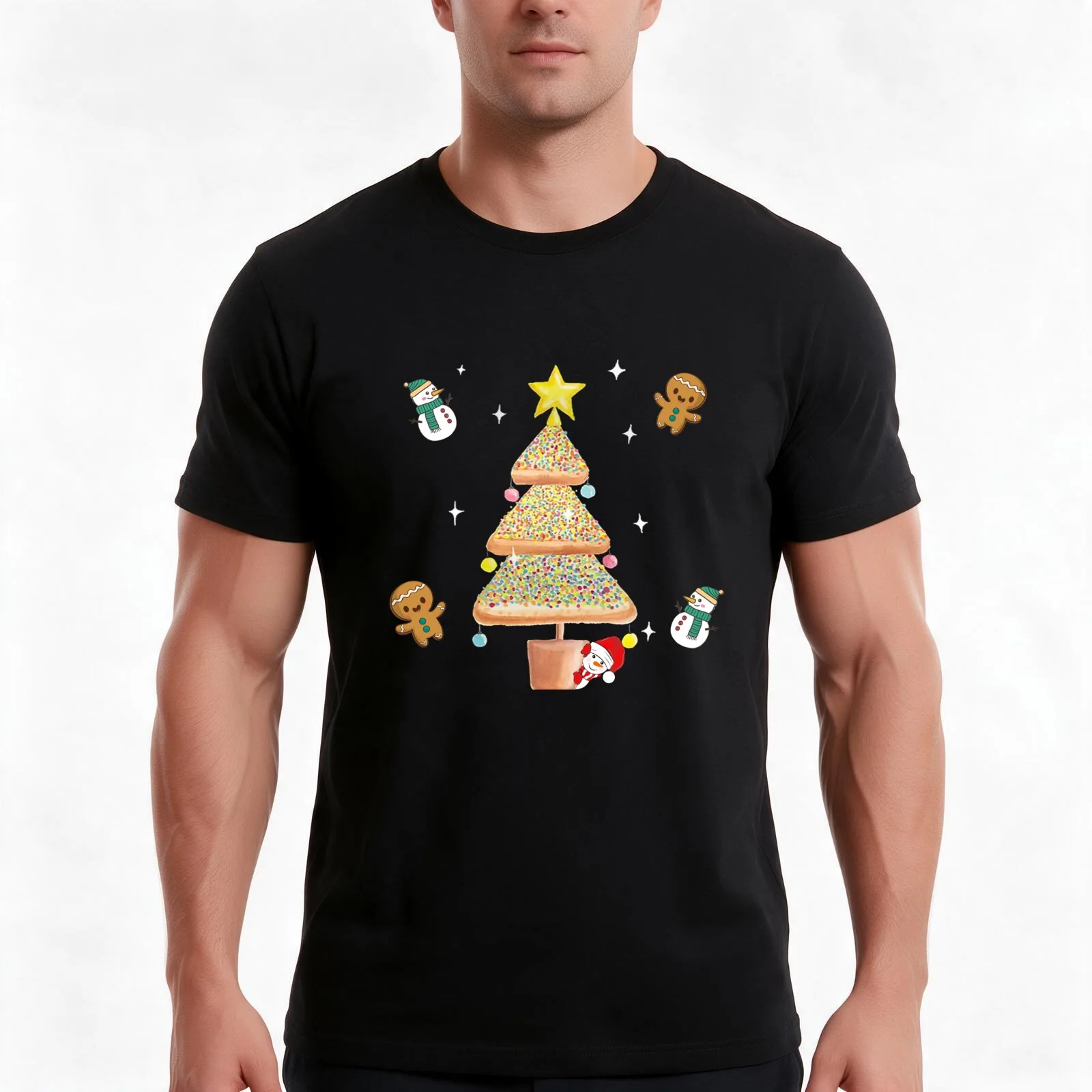 Fairy Christmas - Fairy Bread - Pink T-Shirt, Summer Casual Cotton Tee, Oversized Streetwear Tops, Vintage Graphic Print