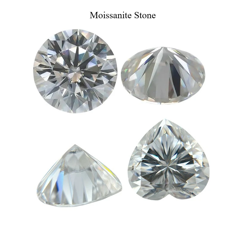 

Муассанит Камень D Цвет Индивидуальная ссылка 61, камни круглой формы 8,0 мм и 6 камней в форме сердца 8x8 мм