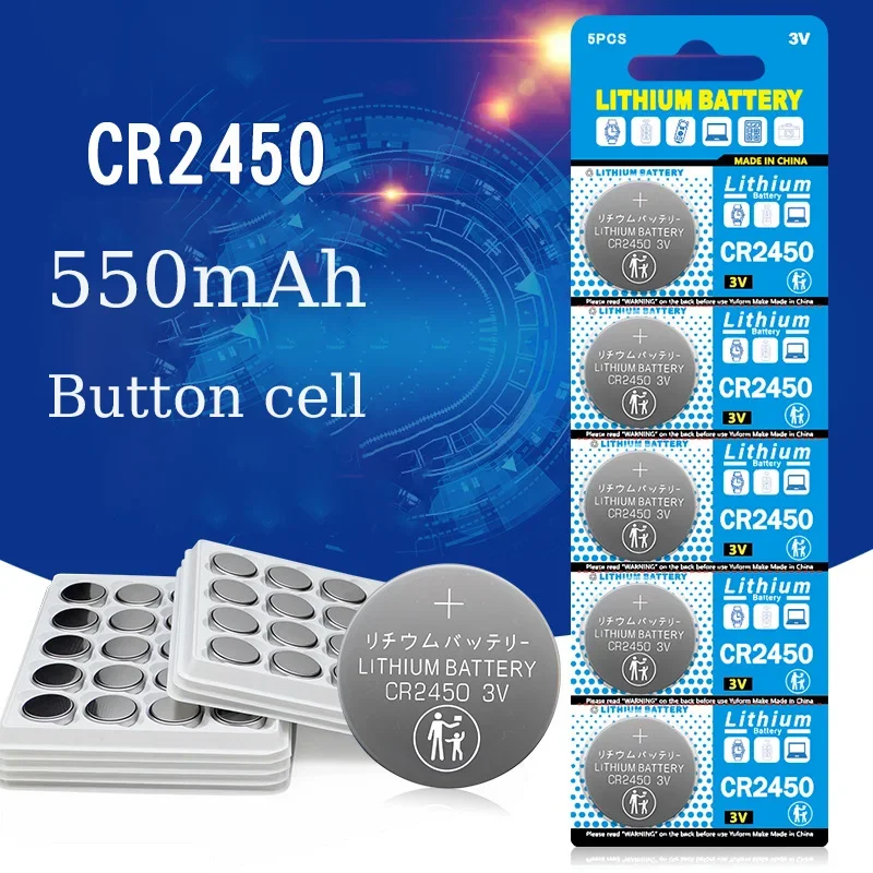 CR2450 3V Lithium Battery CR 2450 DL2450 BR2450 LM2450 KCR5029 For Toy Car Key Remote Control Watch LED Light Button Coin Cells