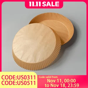 50/100Pcs Air Fryer Disposable Paper Non-Stick Airfryer Baking Papers Round Air-Fryer Paper Liners Paper Kitchen Accessories