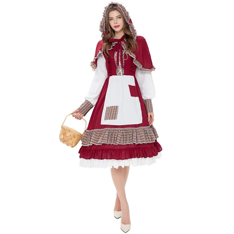 loween Red Riding Hood Costume SXL Role Play Cosplay Traditional Chinese Women's Clothing Stage Performance Outfit