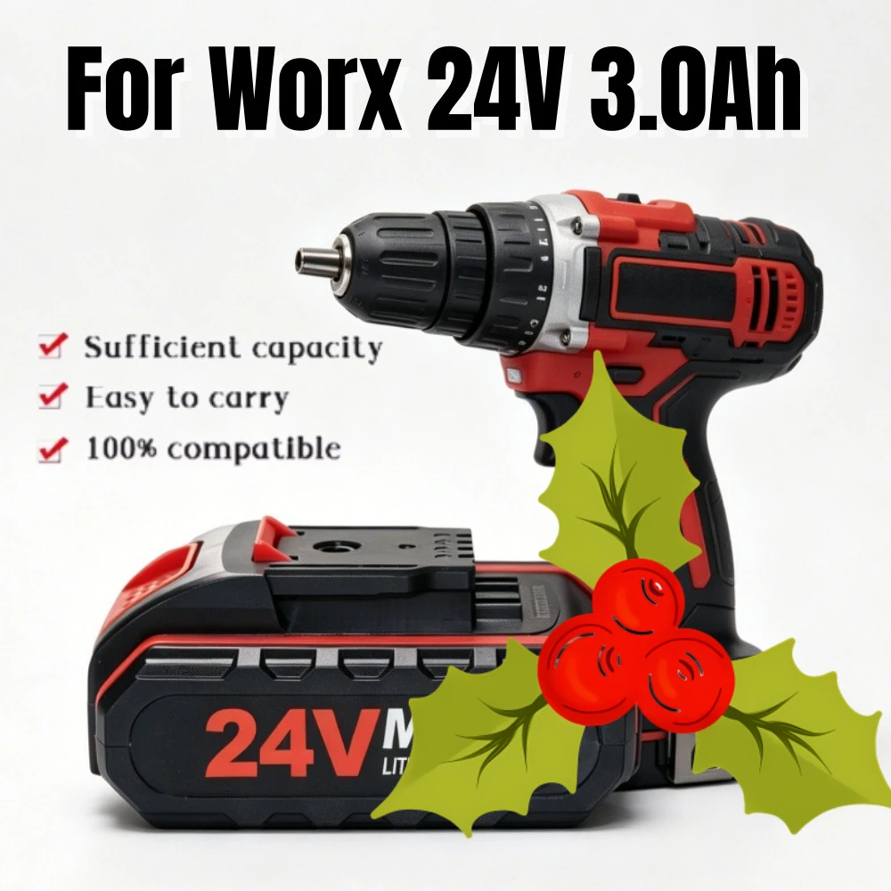 100% New 24V Lithium-Ion Electric Tools Battery Electric Tool Battery Suitable for Cordless Screwdrivers