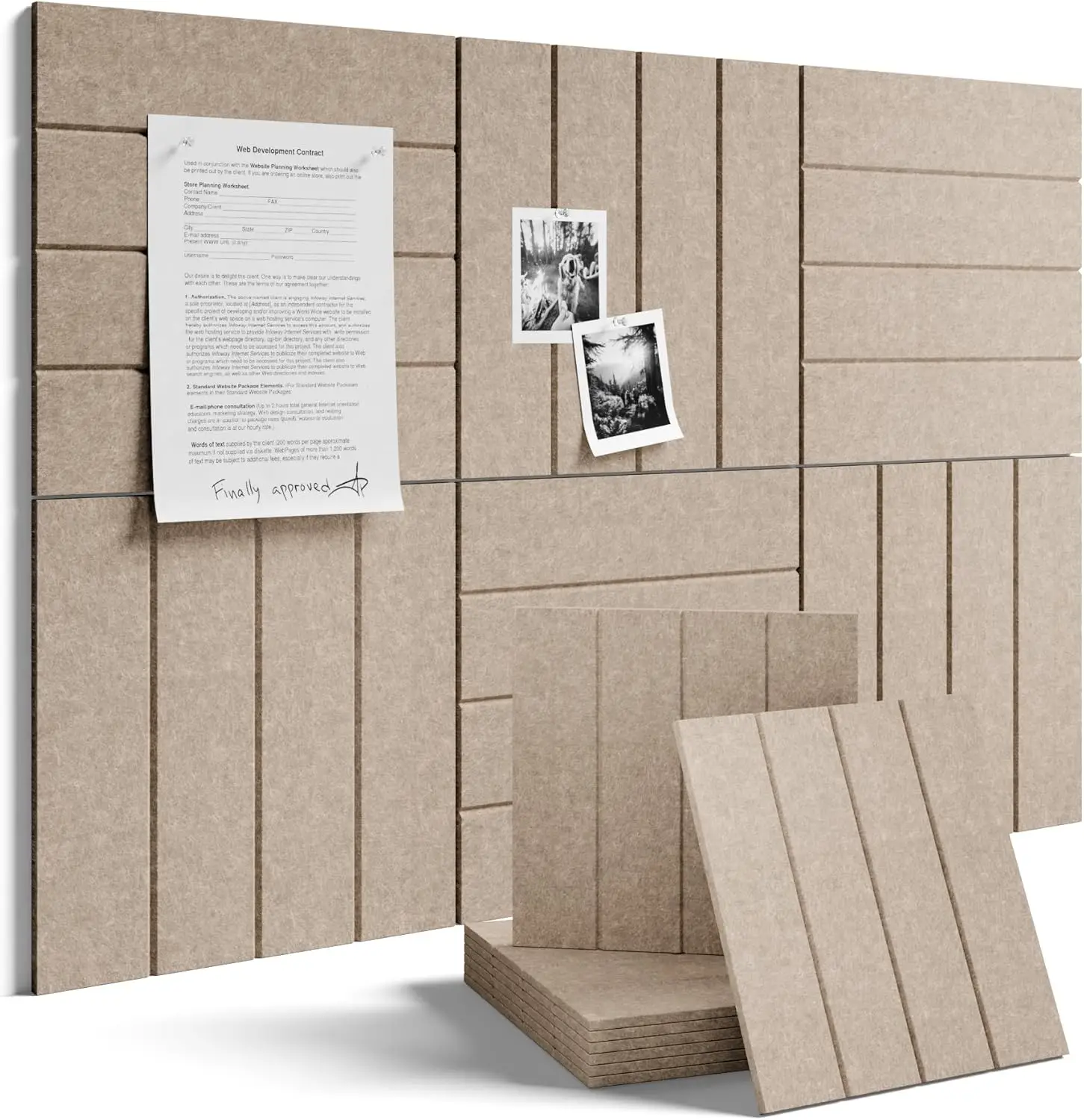 Large Felt Wall Tiles Cork Bulletin Pin Note Photo Boards Decor for Home Office Ceiling Living Room