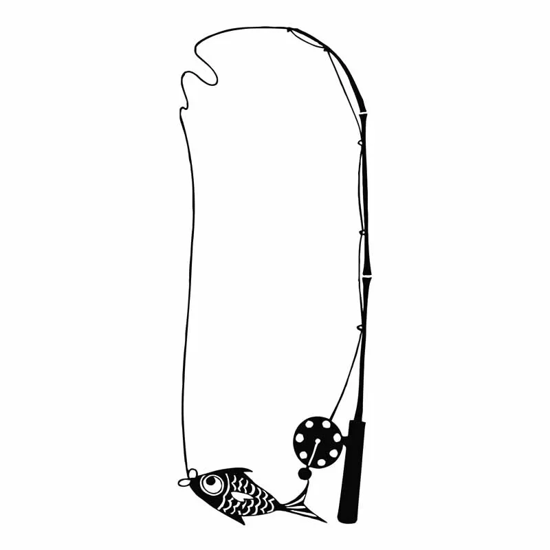 

Fishing Rod Fishing Hobby High Quality Car Decals Car Window Decoration Personality Pvc Waterproof Decals Black/white, 18cm*7cm