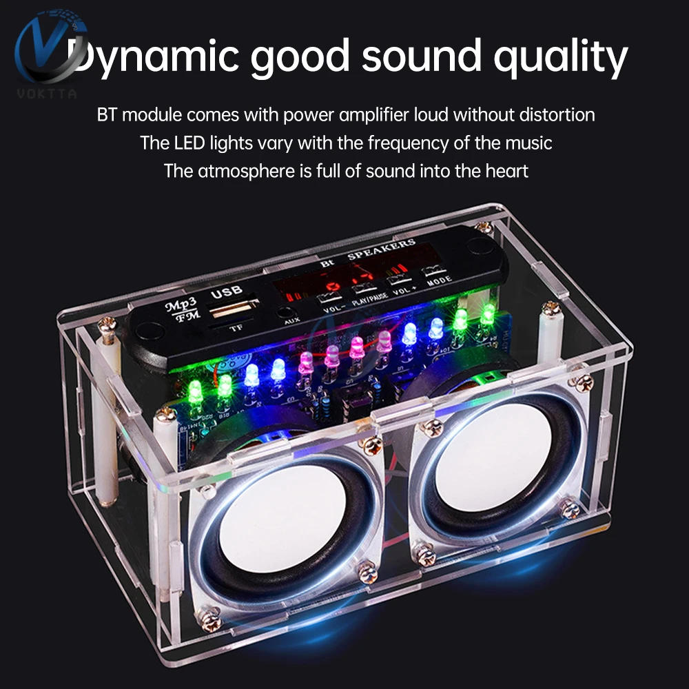 DC 5 В DIY Bluetooth комплект динамиков 87,5-108 МГц FM-радио комплект DIY паяльный проект комплект обучающая практика Bluetooth стереодинамик