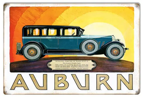 Auburn Vintage Automobile Garage Shop Reproduction Sign 12x18