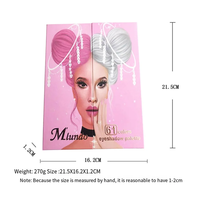 A47F-61 カラーズ アイシャドウ パレット ブルー ピンク カラー パール マット グリッター シャイニー アイシャドウ メイクアップ アイ ピグメント