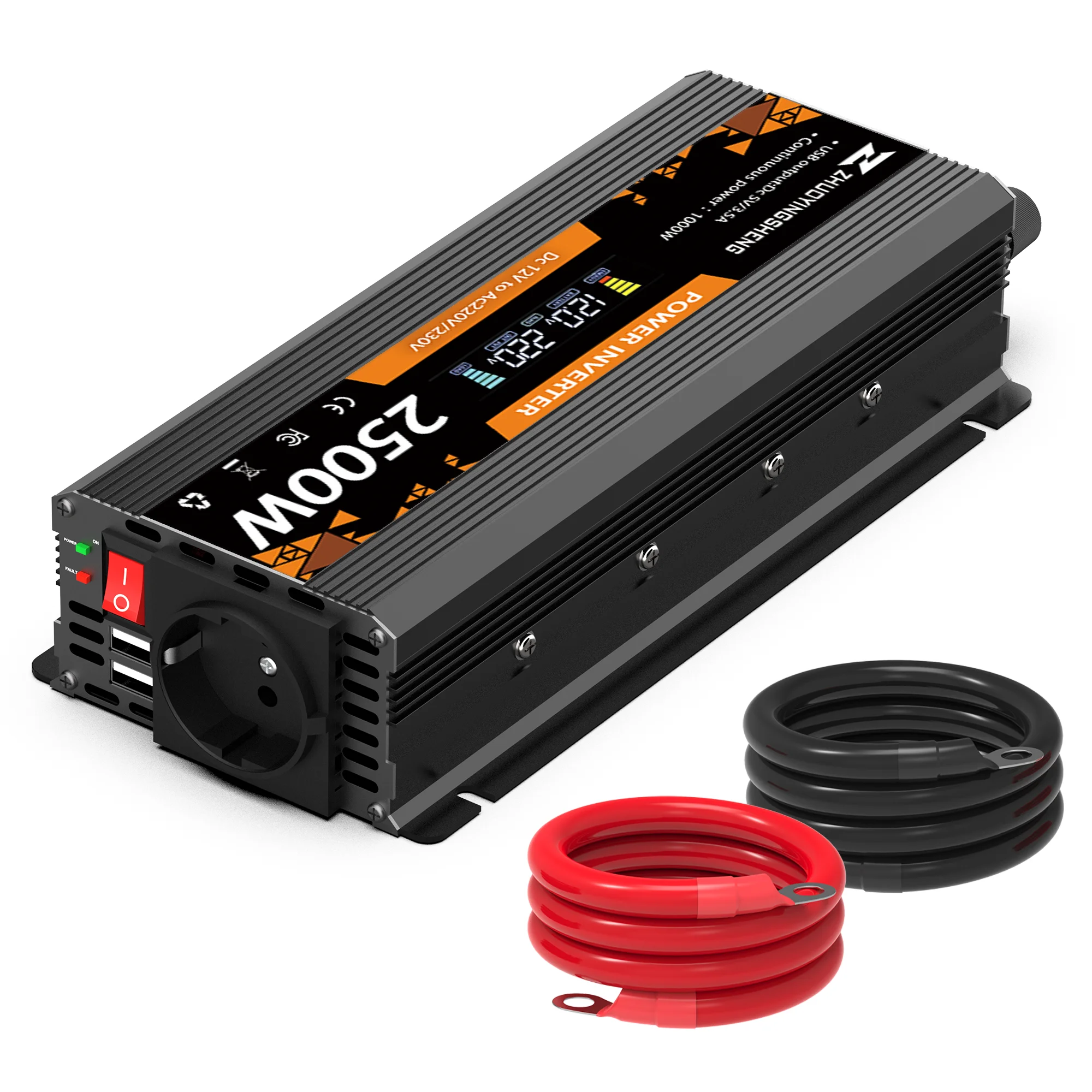 900W-2500W Power Inverter DC 12V to AC 230V 50Hz Power Inverter Charger Adapter European Standard or Socket