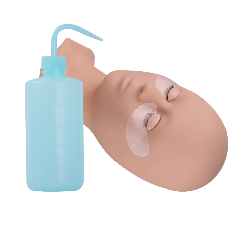 Garrafa de lavagem de cílios, 150/250/500ml, removedor de cosméticos, cotovelo, boca estreita, tubo longo, limpo, sobrancelha, cuidados com a pele, ferramentas de maquiagem