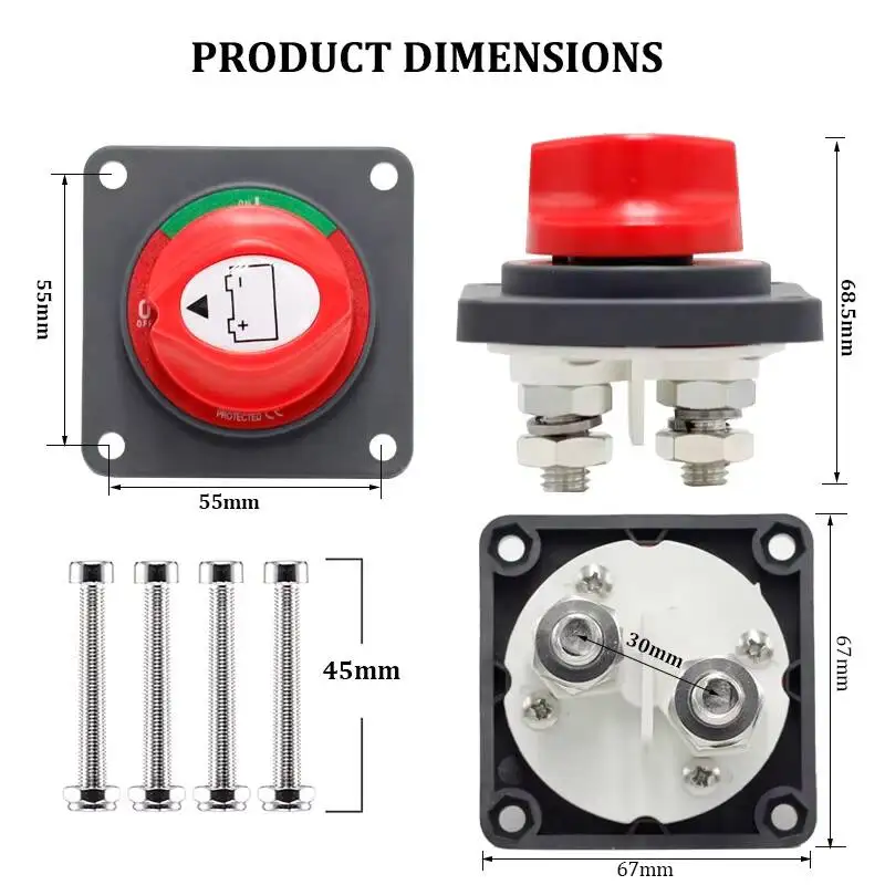 Perko Light Master 12V 24V 48V 60V Cut Off Isolator Switch Car Battery Disconnect Switches