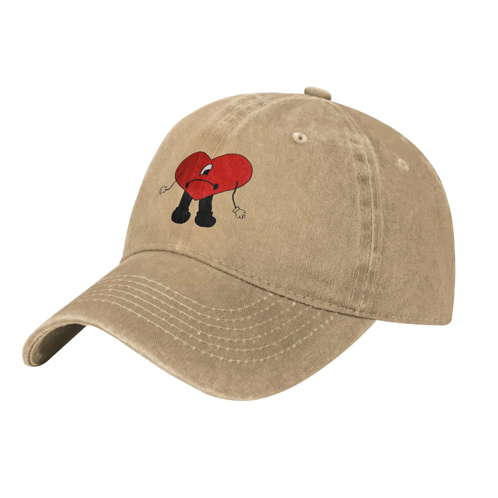 Sad Heart Bad Bunny Baseball Cap Classic Distressed Washed  Headwear Unisex Style Outdoor Summer Gift Caps Hat