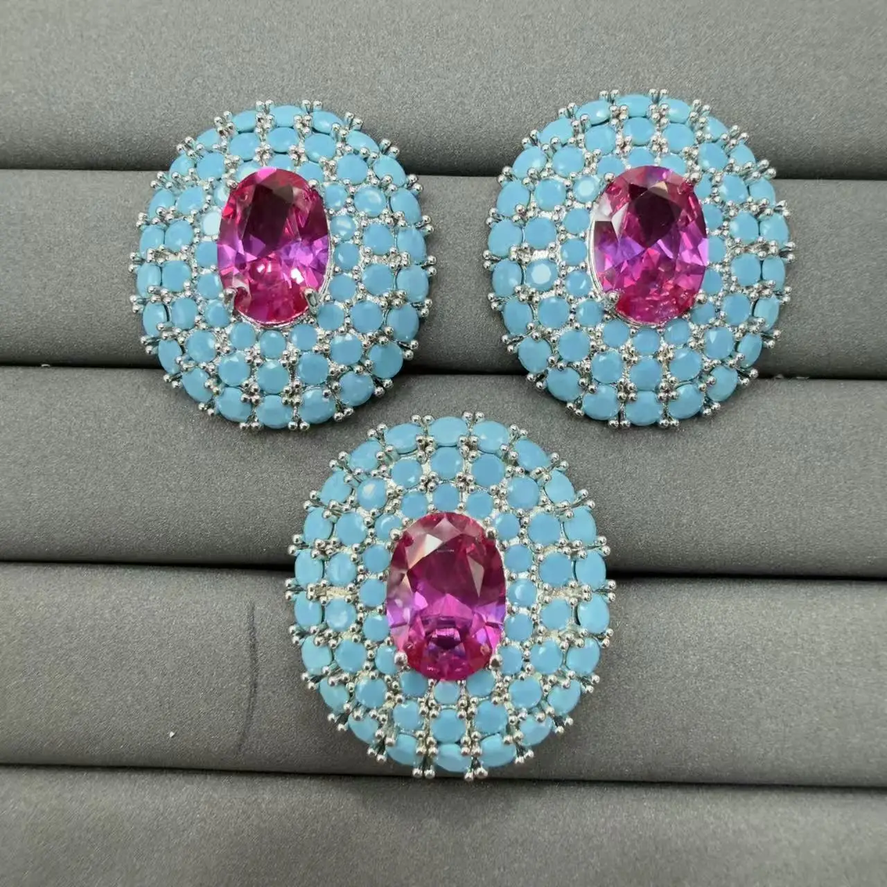 ensemble-de-bijoux-vintage-avec-bague-ovale-en-zircone-cubique-et-boucles-d'oreilles-clous-multicolores-cz-bijoux-de-luxe-pour-mariage-et-soiree-pour-femmes