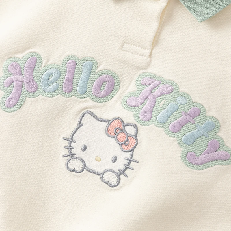 Hello Kitty Dave Bella Children Suit 2024 New Spring Girls Two-Piece Pleated Skirt Knit Casual Fashion Lively School DB1247733