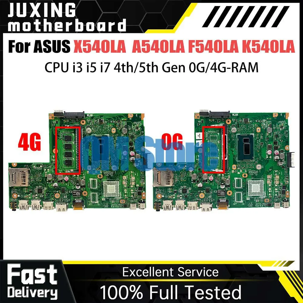 

X540L Mainboard For ASUS X540LA A540LA F540LA K540LA R540LA X540LJ Laptop Motherboard i3 i5 i7 4th 5th Gen CPU 0G 4G RAM