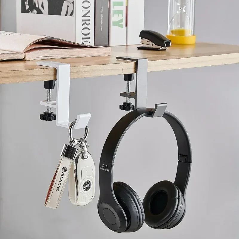 1/2pc Adjustable Desk Edge Hook Gaming Headset Desk Hanger Backpack Storage Hanging Hook Holder Punch-free Home Office Organizer view 2