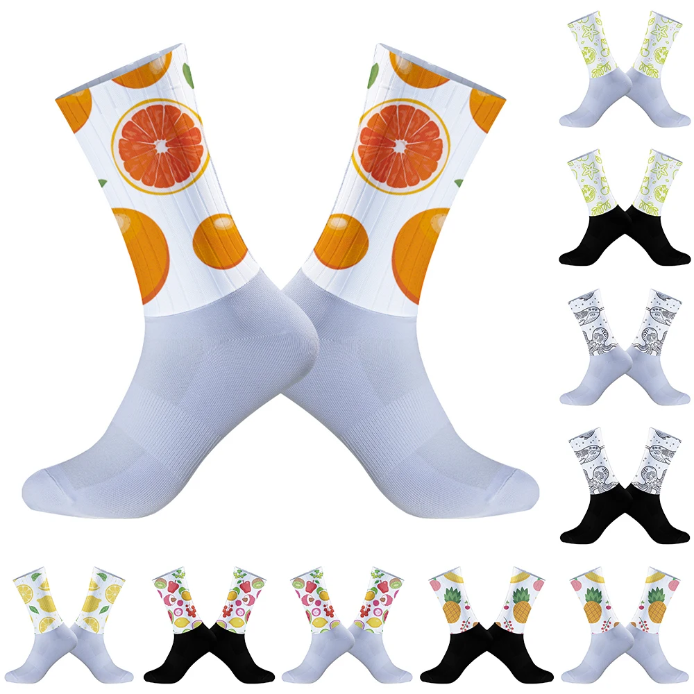 2024 neue Sommer Rad socken Fahrrad Anti-Rutsch-Silikon nahtlose Aero Socken