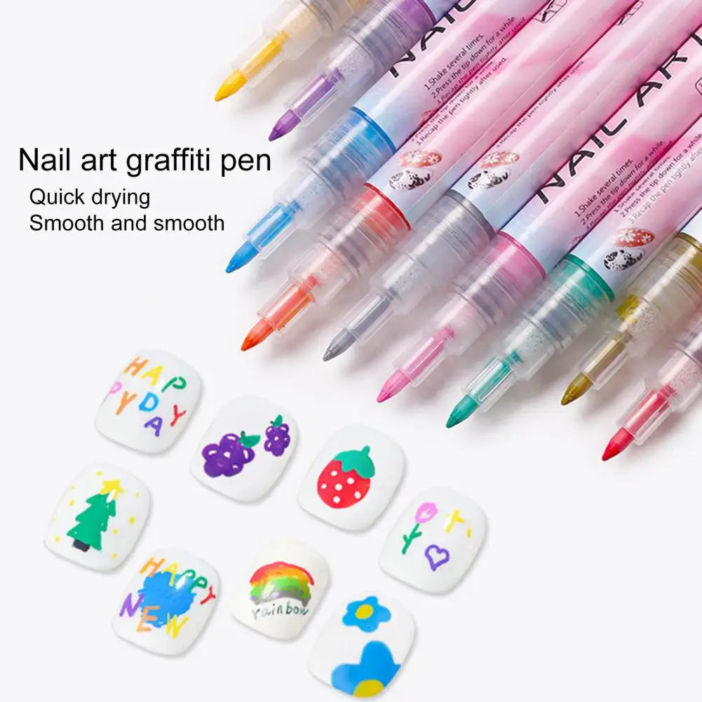 

Nail Art Drawing Pen Fine Tip Quick Drying Press Type Leak-proof DIY Beauty Tools Nail Color Drawing Liner Dotting Pen Nail Art