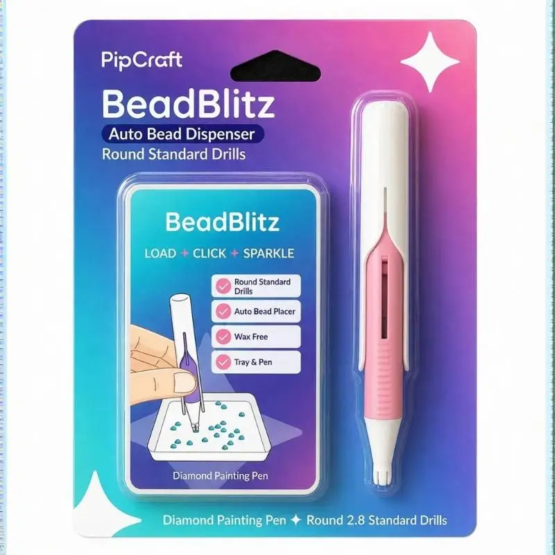 Automatischer Stift zum Auftragen von Perlen für Diamond-Art-Bilderrahmen, geeignet für 2,8-mm-Perlen, langlebig, wachsarm und ergonomisch geformt. – Detail 10