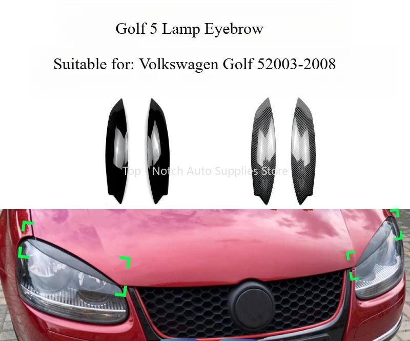 

Suitable for Volkswagen Golf 5 High 5 MK5 2003-08 Front Headlight Eyebrow Car Sticker Modification Parts