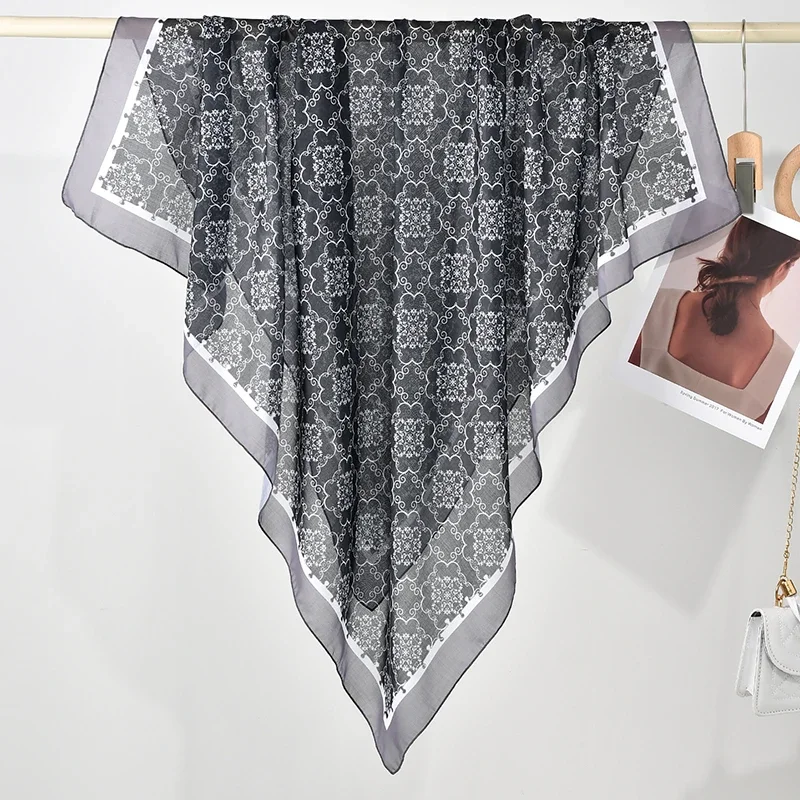 

Malaysia Tudung Bawal Square Scarf For Women Floral Print Hijab Headscarf Premium Cotton Voile Soft Fashion Muslim Square Scarf