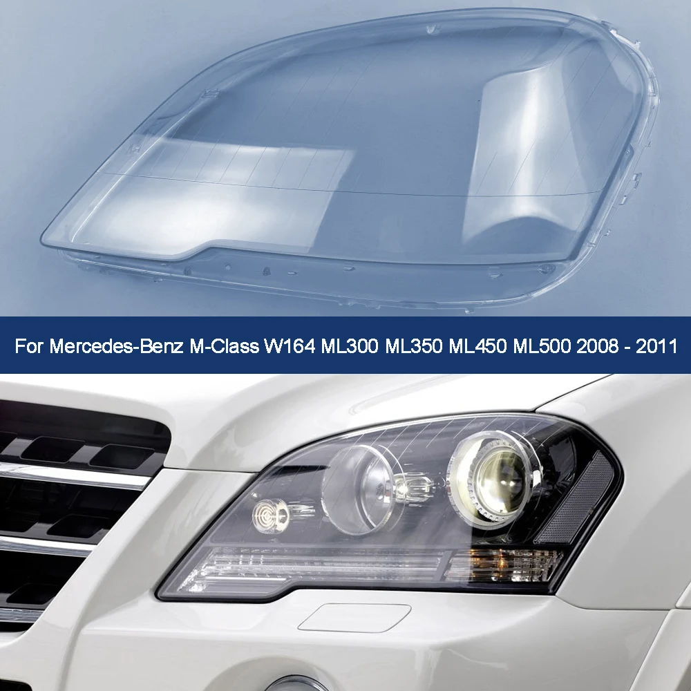 For Mercedes-Benz M-Class W164 ML300 ML350 ML450 ML500 2008 - 2011 Car Headlamp Glass Lens Cover Transparent Headlight Lampshade