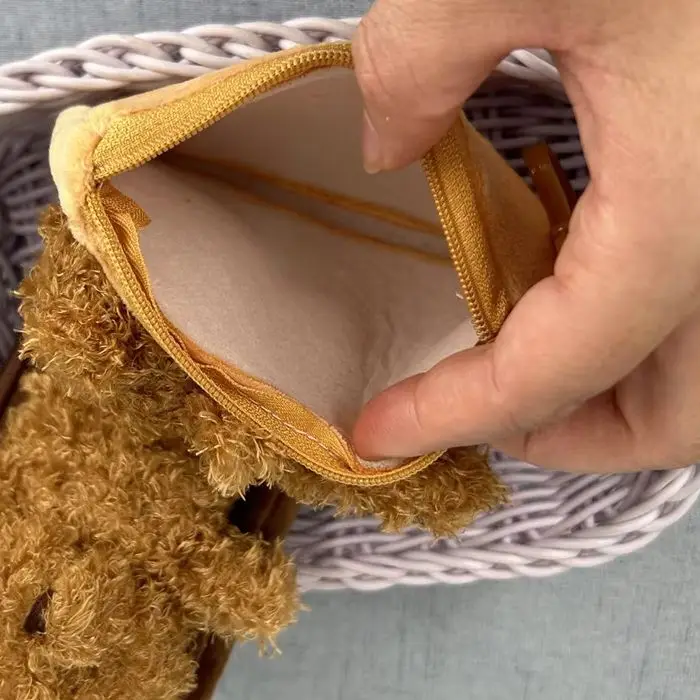 12CM Small Fluffy Bear Coin Bag , Key Chain Pendant Coin Purse Wallet Pouch