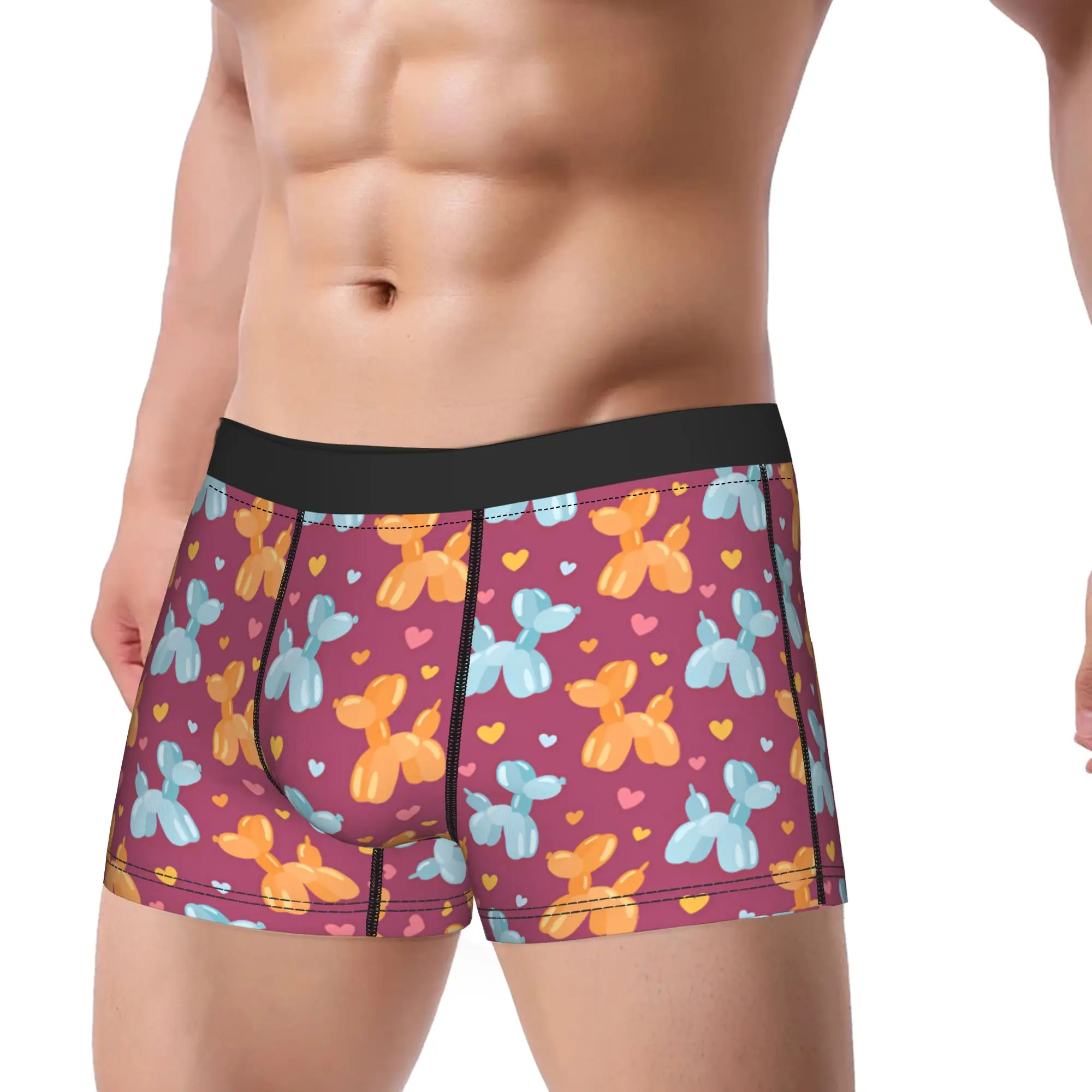 Balloon Dog Cattoon Underwear  Men's Underpants Custom Comfortable Trunk Hot Sale Boxer Brief Plus Size